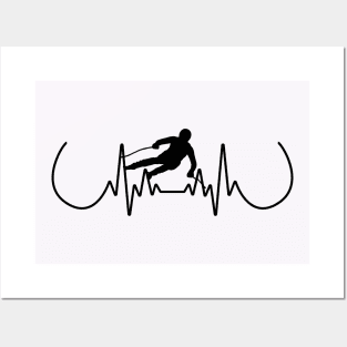 Skiing Heartbeat Posters and Art